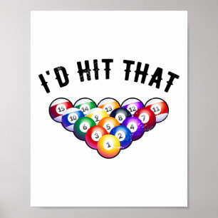 Affiche J'Ai Touché Que Billard Lecteur Billard Snooker Po