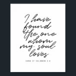 Affiche J'ai trouvé celui que mon âme aime.<br><div class="desc">J'ai trouvé celui que mon âme aime. -Chant de Salomon 3:4</div>