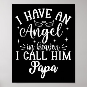 Affiche J'Ai Un Ange Au Ciel Et Je L'Appelle Papa