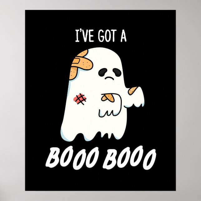 Affiche J'ai un Boo Boo Drôle Ghost Pun Dark BG (Devant)