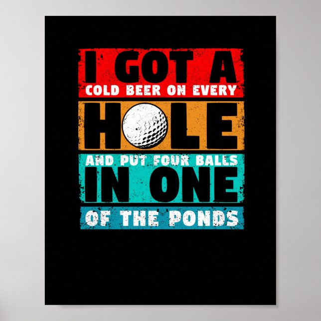 Affiche J'Ai Un Trou Dans Un Funny Golf Fan Golf Golf (Devant)