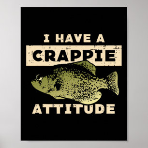 Affiche J'ai une attitude de crapet pêche drôle hommes fem