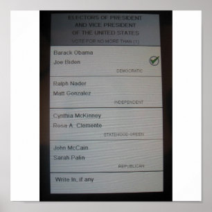 AFFICHE J'AI VOTÉ POUR BARACK OBAMA