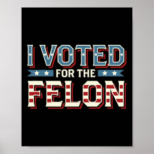 Affiche J'Ai Voté Pour Le Felon - Donald Trump 2024 1