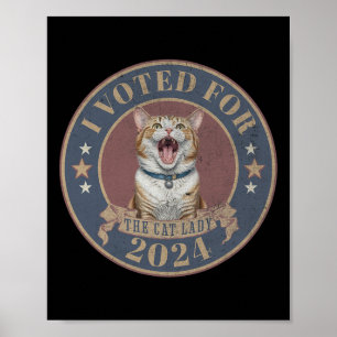 Affiche J'Ai Voté Pour Son Kamala Harris La Chat Lady Funn