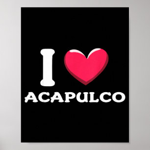 Affiche J'aime Acapulco Mexique