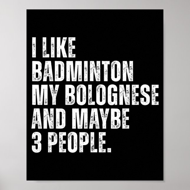 Affiche J'aime Amateur de Badminton Propriétaire de Chien  (Devant)