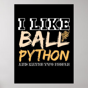 Affiche J'Aime Ball Python Et Peut-Être Deux Personnes