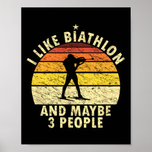 Affiche J'Aime Biathlon Funny Biathlonist Wintersport Cros