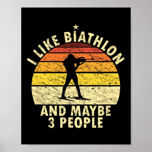 Affiche J'Aime Biathlon Funny Biathlonist Wintersport Cros (Devant)