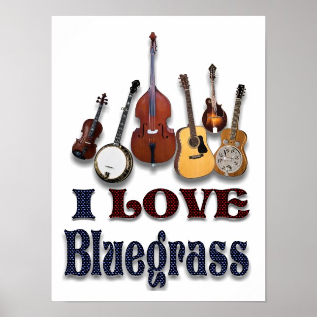 AFFICHE J'AIME BLUEGRASS -POSTER (Devant)