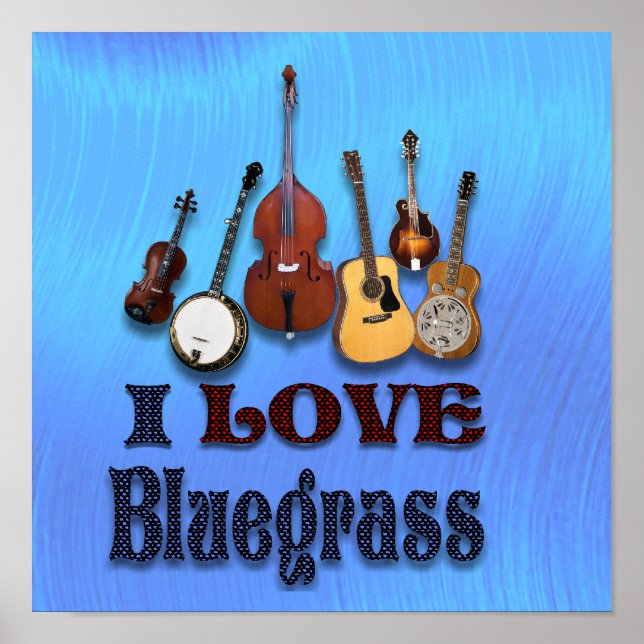 AFFICHE J'AIME BLUEGRASS -POSTER (Devant)