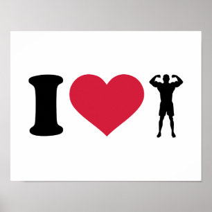 Affiche J'aime Bodybuilding