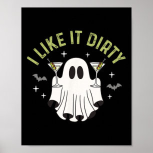 Affiche J'Aime Ça Sale Halloween Sale Martini Ghost