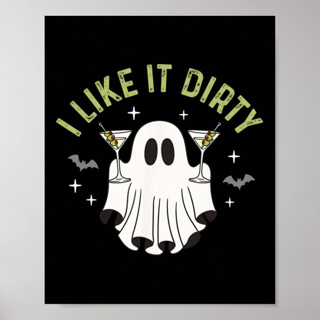 Affiche J'Aime Ça Sale Halloween Sale Martini Ghost (Devant)