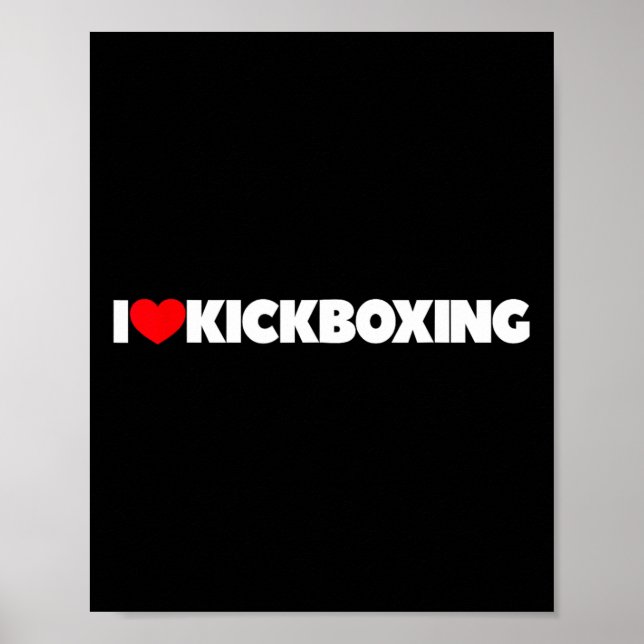 Affiche J'aime (cœur) le kickboxing (Devant)