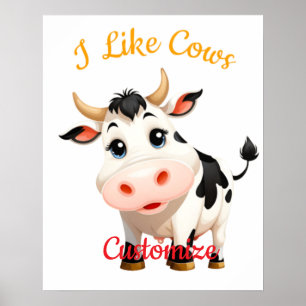 Affiche J'Aime Cows Art Thunder_Cove