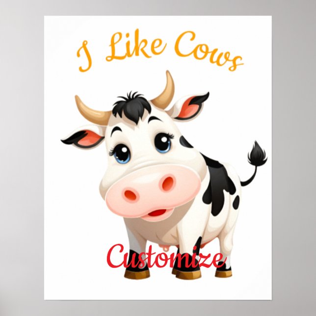 Affiche J'Aime Cows Art Thunder_Cove (Devant)
