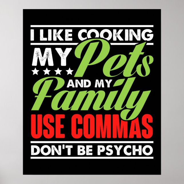 Affiche J'Aime Cuisine Mes Animaux De Compagnie Et Mon Uti (Devant)