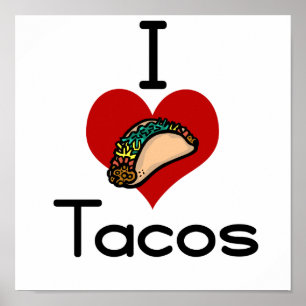 Affiche J'aime des tacos (de coeur)