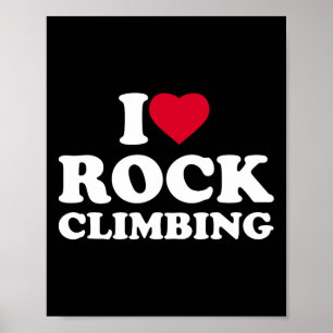 Affiche J'Aime Escalade De Cœur Amant Grimpeur Boulderin