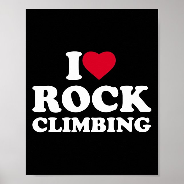 Affiche J'Aime Escalade De Cœur Amant Grimpeur Boulderin (Devant)