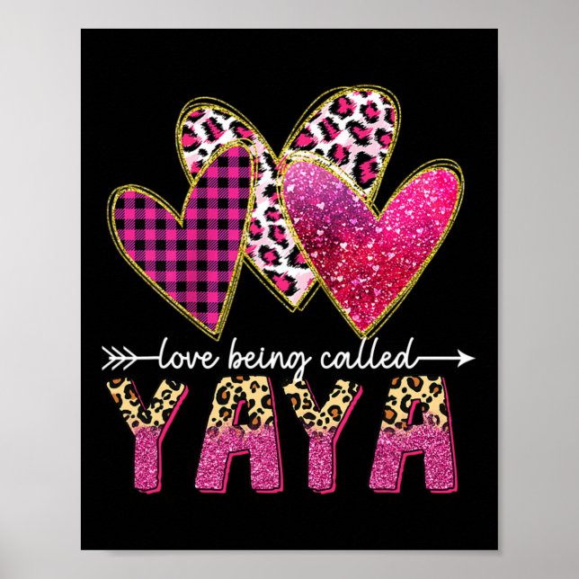 Affiche J'Aime Être Appelée Yaya Grand-mère Valentine Mère (Devant)