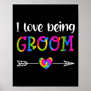 Affiche J'aime être fiancé Fier fiancé Tie Dye Couple Mari
