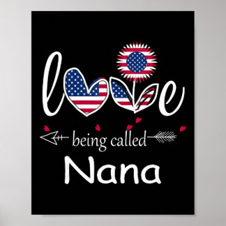 Affiche J'aime être Nana Drapeau des États-Unis 4 juillet