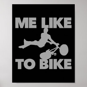 Affiche J'aime faire du vélo drôle de vélo de montagne ext