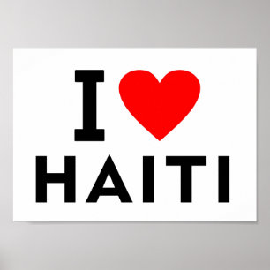 Affiche J'aime Haïti pays comme Voyage cardiaque système d