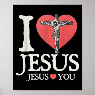 Affiche J'aime Jésus chrétien Jésus t'aime verset biblique