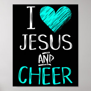 Affiche J'aime Jésus et acclamer la cheerleading chrétienn