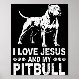 Affiche J'aime Jésus et mon Pitbull