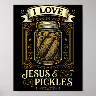 Affiche J'aime Jésus & les cornichons - Humour chrétien dr