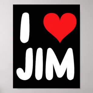 Affiche J'aime Jim - Cœur - Nom