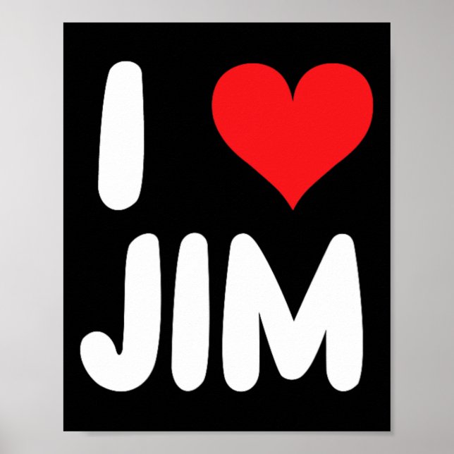 Affiche J'aime Jim - Cœur - Nom  (Devant)