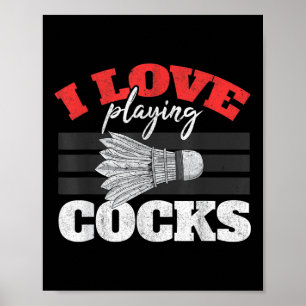 Affiche J'Aime Jouer S Shuttle Birdie Badminton
