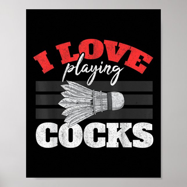 Affiche J'Aime Jouer S Shuttle Birdie Badminton (Devant)