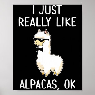 Affiche J'aime juste vraiment les alpagas, Ok_ Lama Alpaga