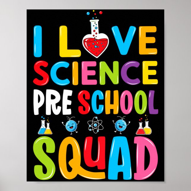 Affiche J'aime la chemise de science performance de groupe (Devant)