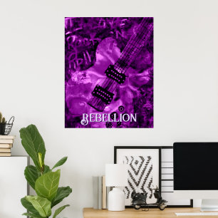 Affiche J'aime la guitare électrique personnalisée Rock 'N