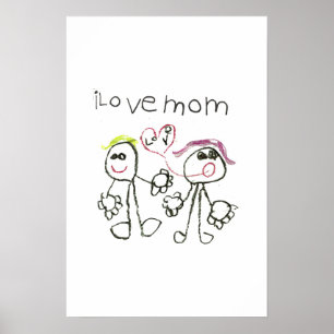 Affiche j'aime la maman