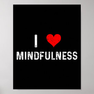 Affiche J'aime la pleine conscience - Cœur - Méditation Mé