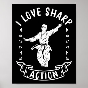 Affiche J'aime l'action vive des arts martiaux de karaté F