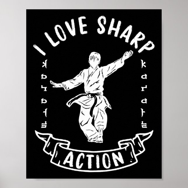Affiche J'aime l'action vive des arts martiaux de karaté F (Devant)