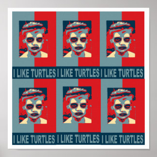 Affiche J'Aime L'Affiche Des Tortues.