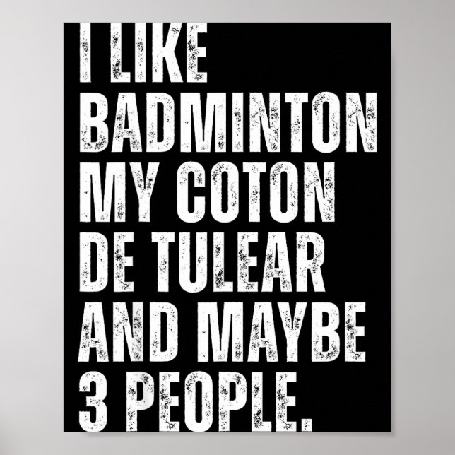 Affiche J'aime l'amateur de badminton Coton De Tulear Chie (Devant)