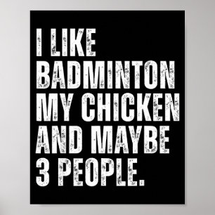 Affiche J'aime l'amateur de badminton Mon animal de compag