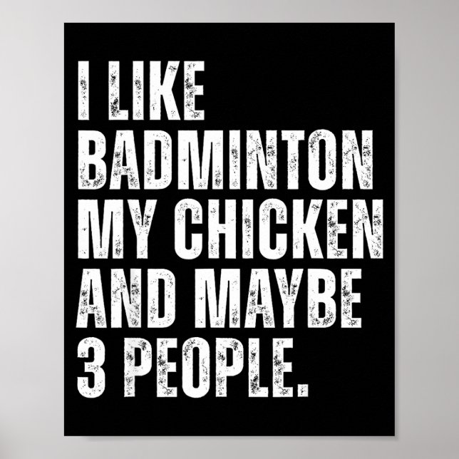 Affiche J'aime l'amateur de badminton Mon animal de compag (Devant)